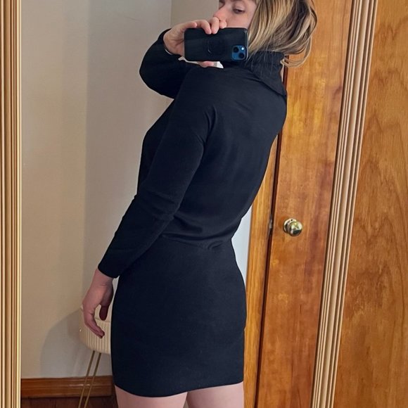 Allsaints Merino silky dark grey Flik dress size small - Picture 2 of 8